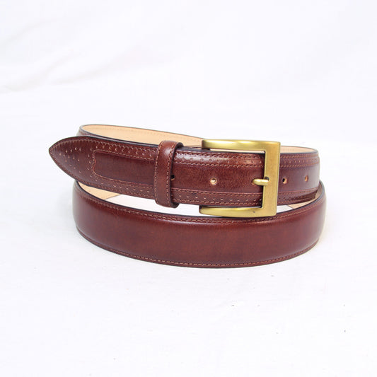 Leather Belt Wide 1,38" - Brown 5148
