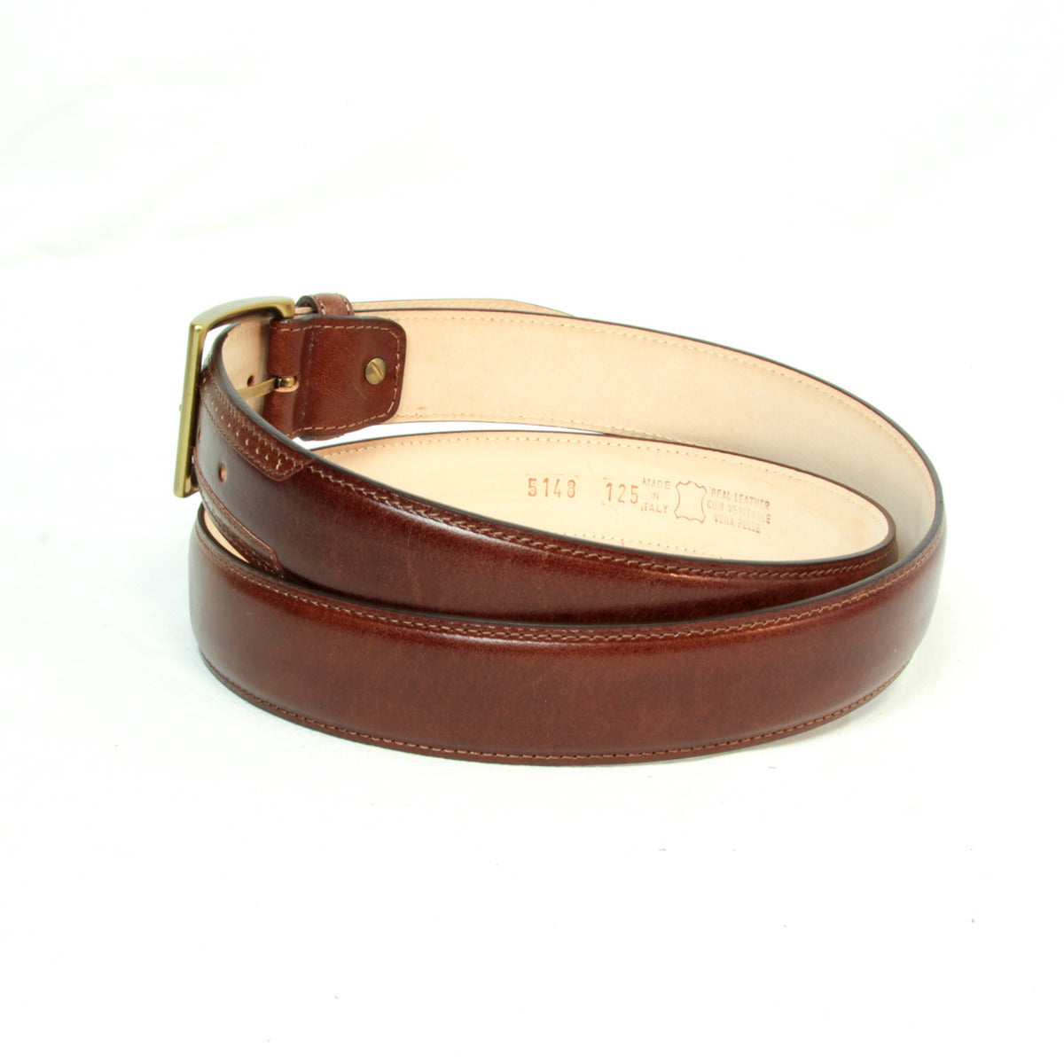 Leather Belt Wide 1,38" - Brown 5148