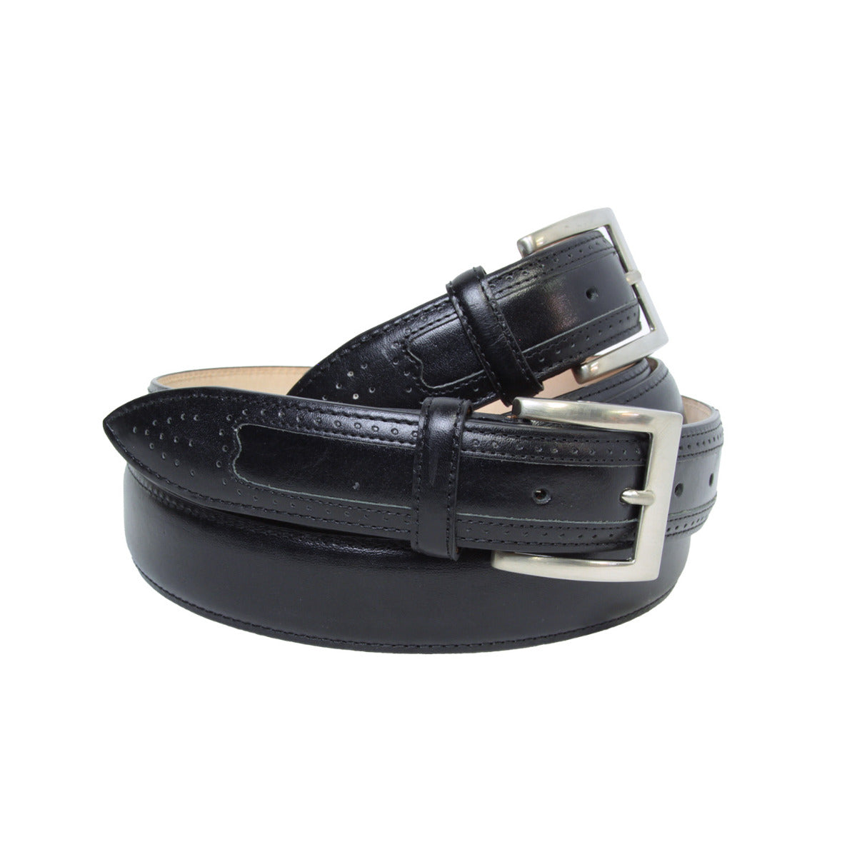 Leather Belt Wide 1,38" - Black 5148