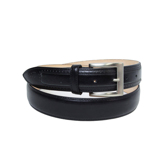 Leather Belt Wide 1,38" - Black 5148