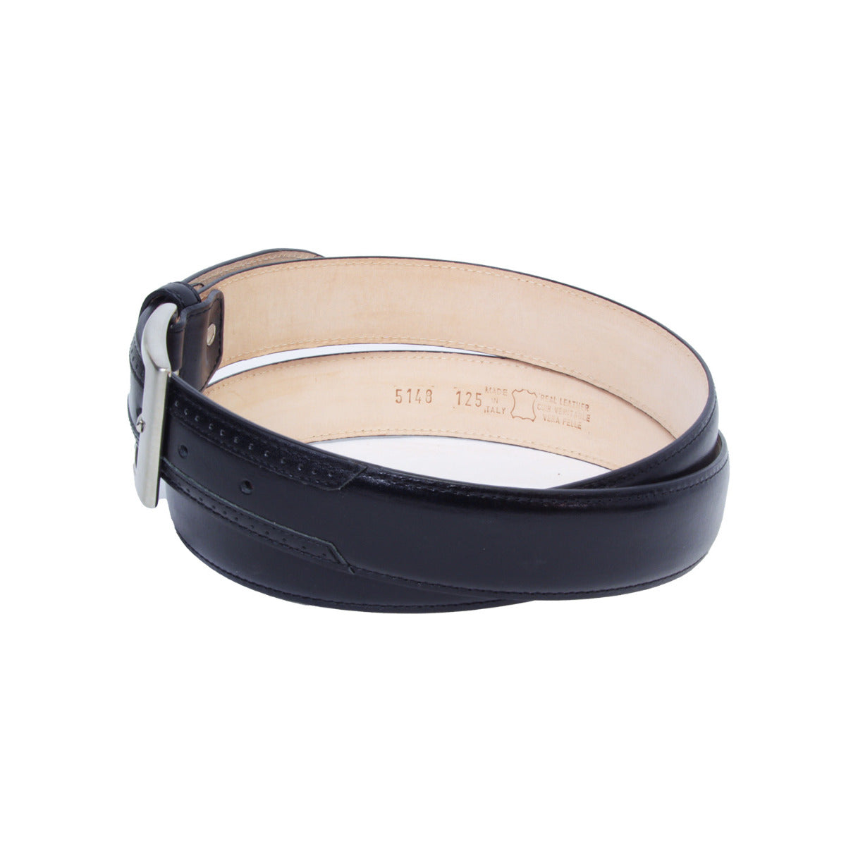 Leather Belt Wide 1,38" - Black 5148
