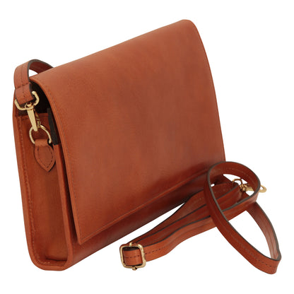 Full Grain Calfskin Shoulder Bag . Brown Coloniale