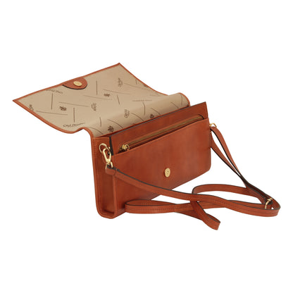 Full Grain Calfskin Shoulder Bag . Brown Coloniale
