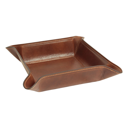 Leather Catchall Tray - Brown