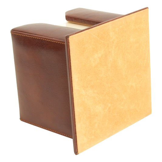 Leather Memo Pad Holder - Brown