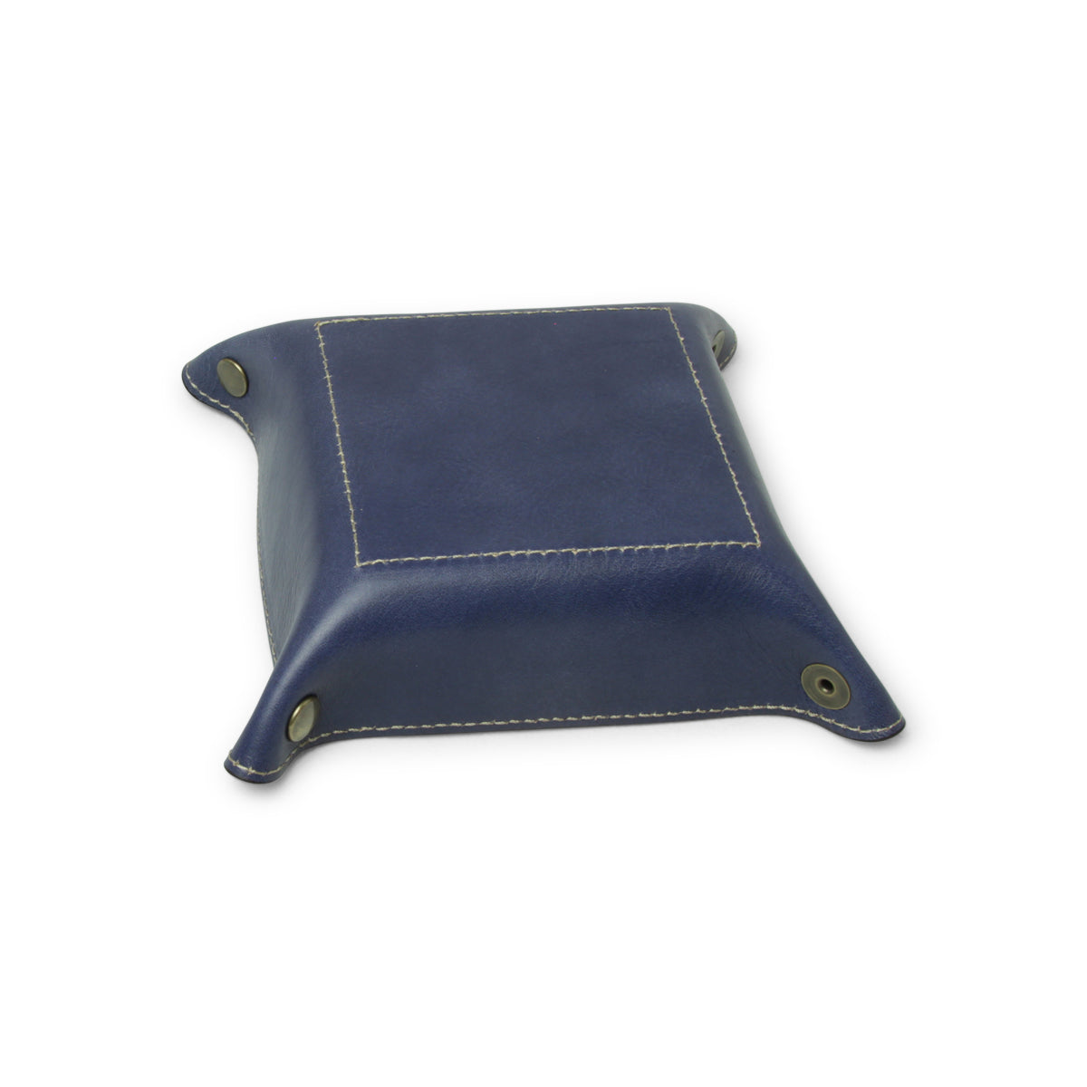 Leather Valet Tray - Cobalt