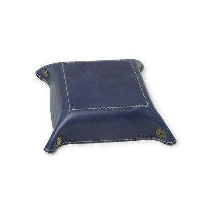 Leather Valet Tray - Cobalt