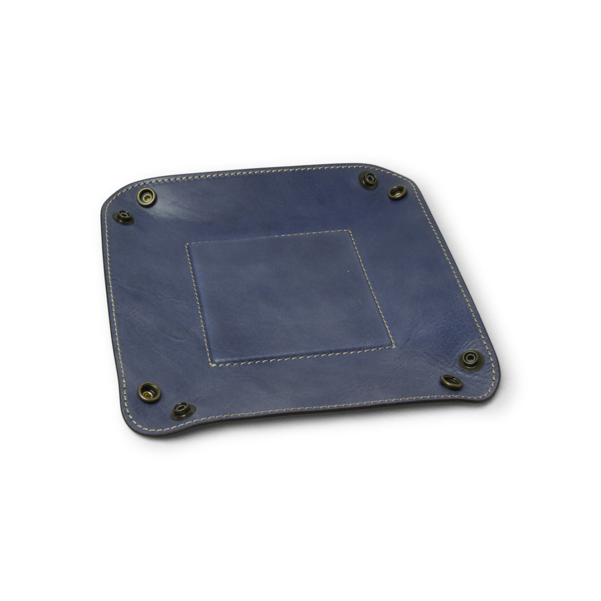 Leather Valet Tray - Cobalt