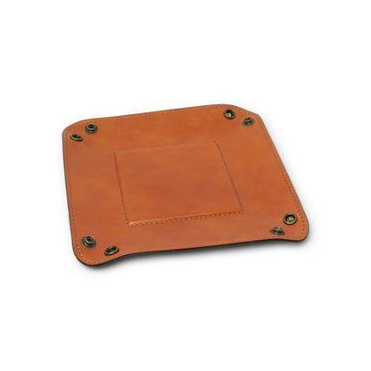 Leather Valet Tray - Orange