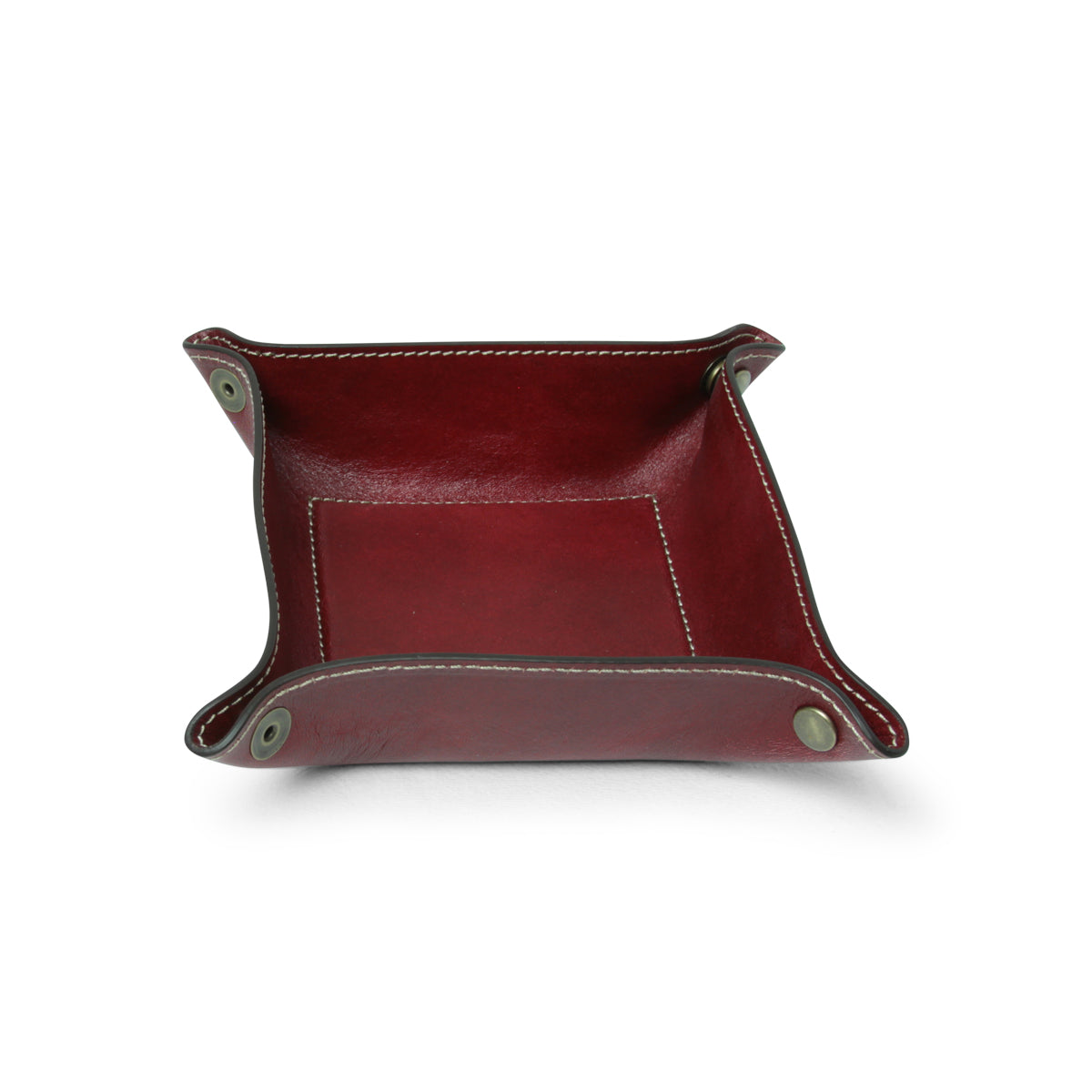 Full Grain Leather Valet Tray - Red