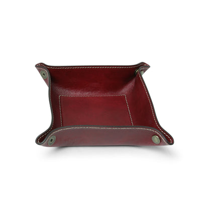 Full Grain Leather Valet Tray - Red