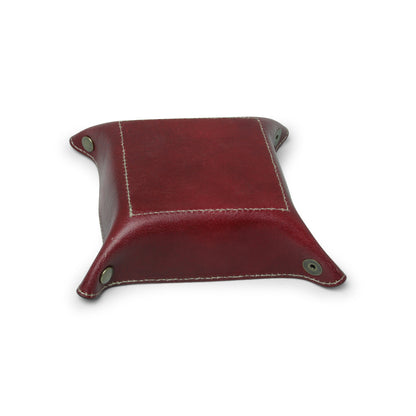 Full Grain Leather Valet Tray - Red