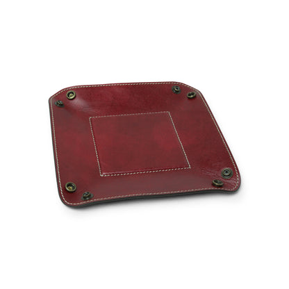 Full Grain Leather Valet Tray - Red
