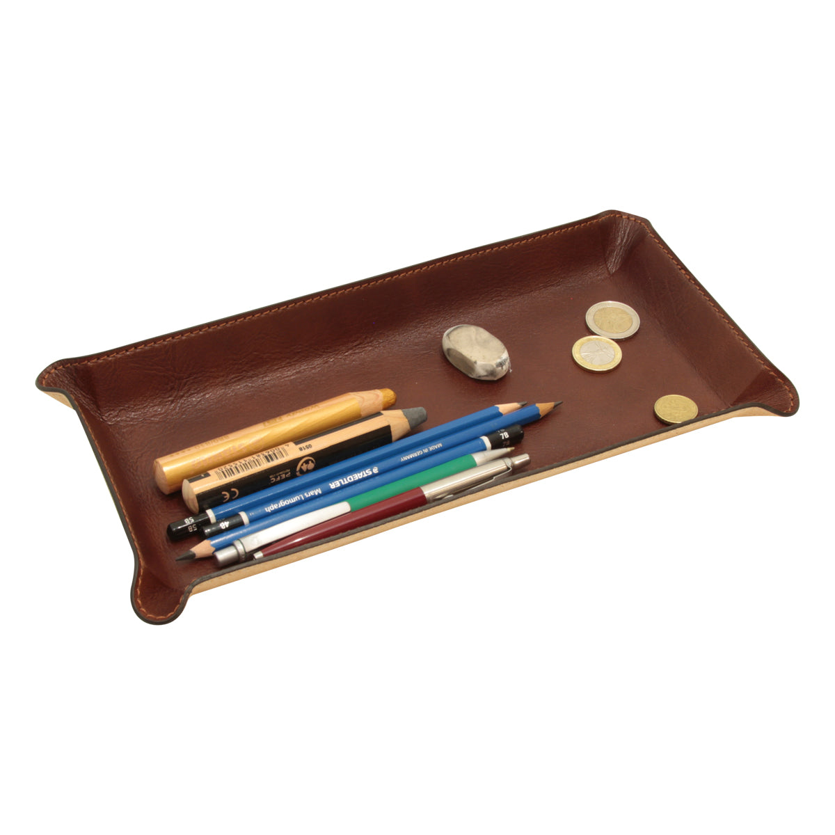 Leather Desk Tray - Brown