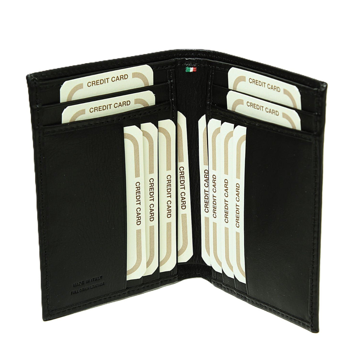 Leather Card Holder With Rfid-Black