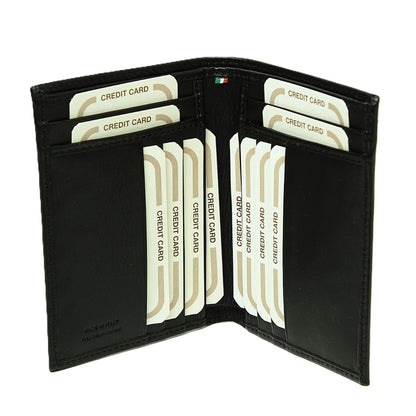 Leather Card Holder With Rfid-Black