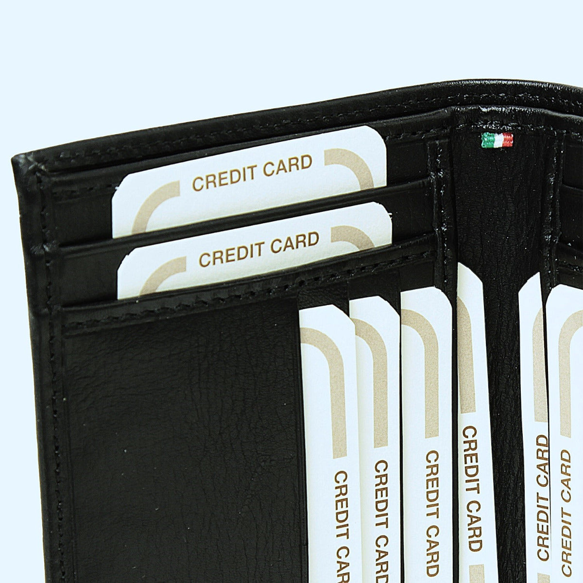 Leather Card Holder With Rfid-Black