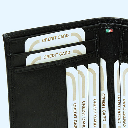 Leather Card Holder With Rfid-Black