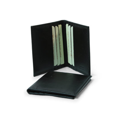 Leather Credit Card Holder With Rfid - Black