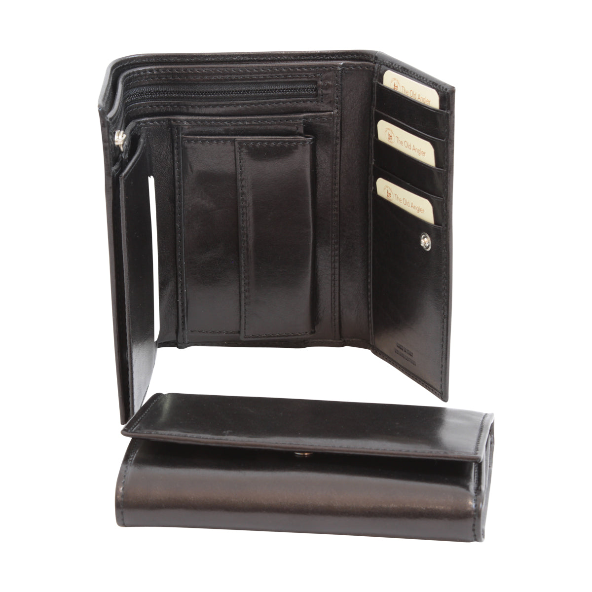 Leather Wallet For Woman With Rfid - Black