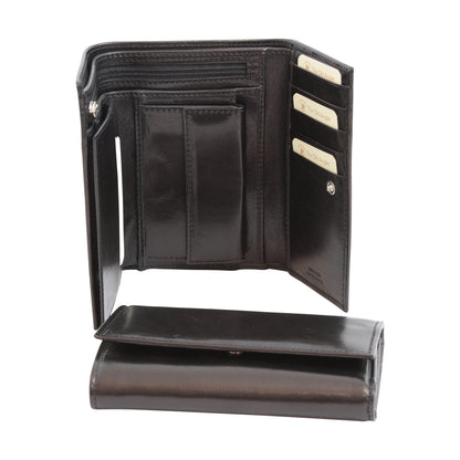 Leather Wallet For Woman With Rfid - Black