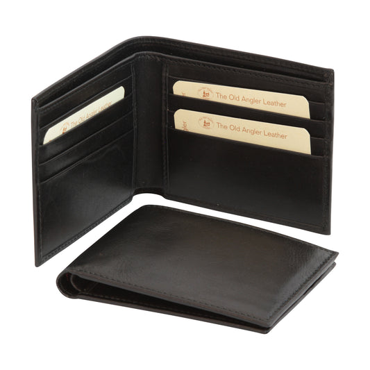 Leather Bifold Wallet For Men With Rfid- Black