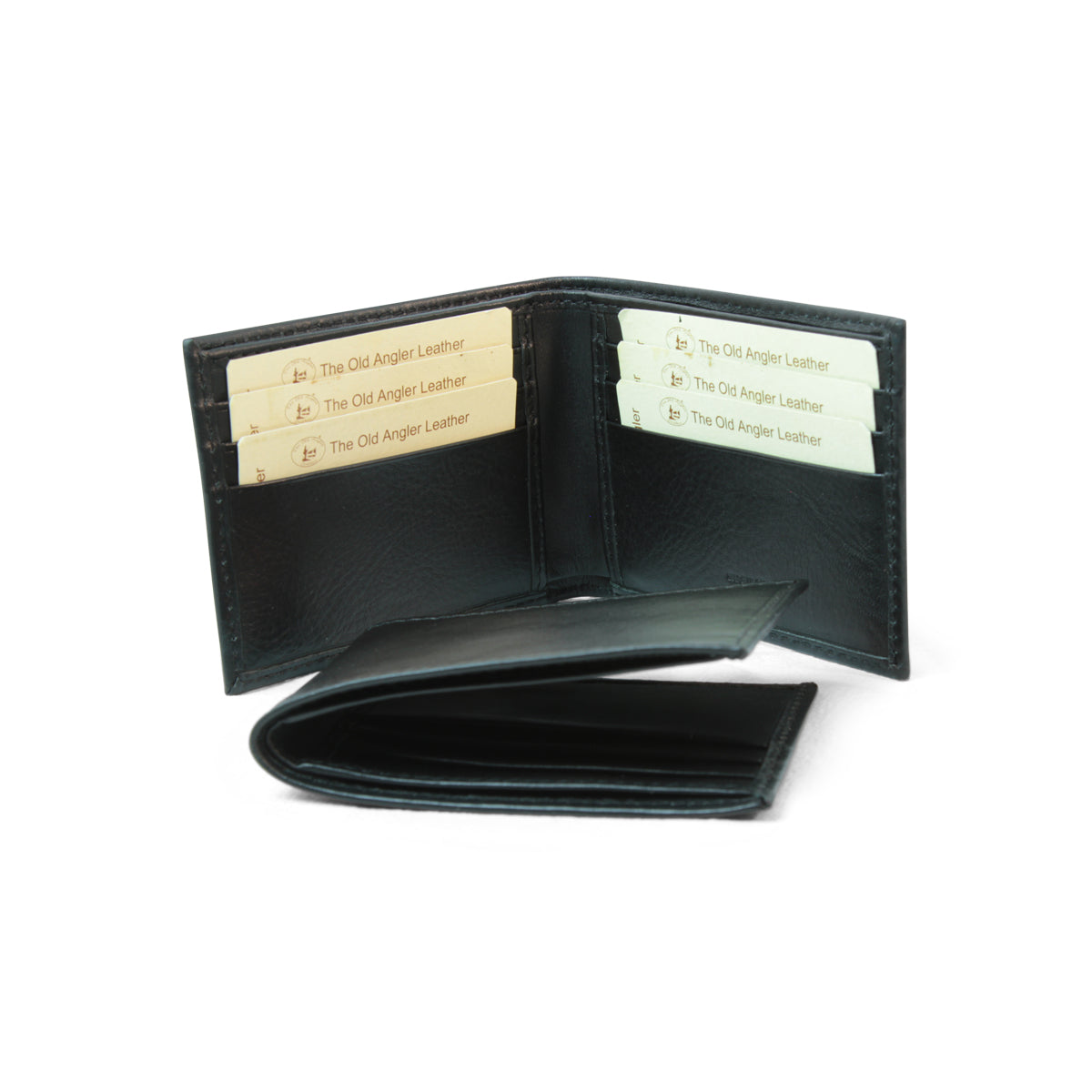 Leather Bifold Wallet With Rfid- Black