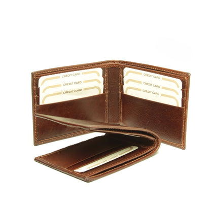Bifold Wallet With Rfid Blocking Technology - Brown