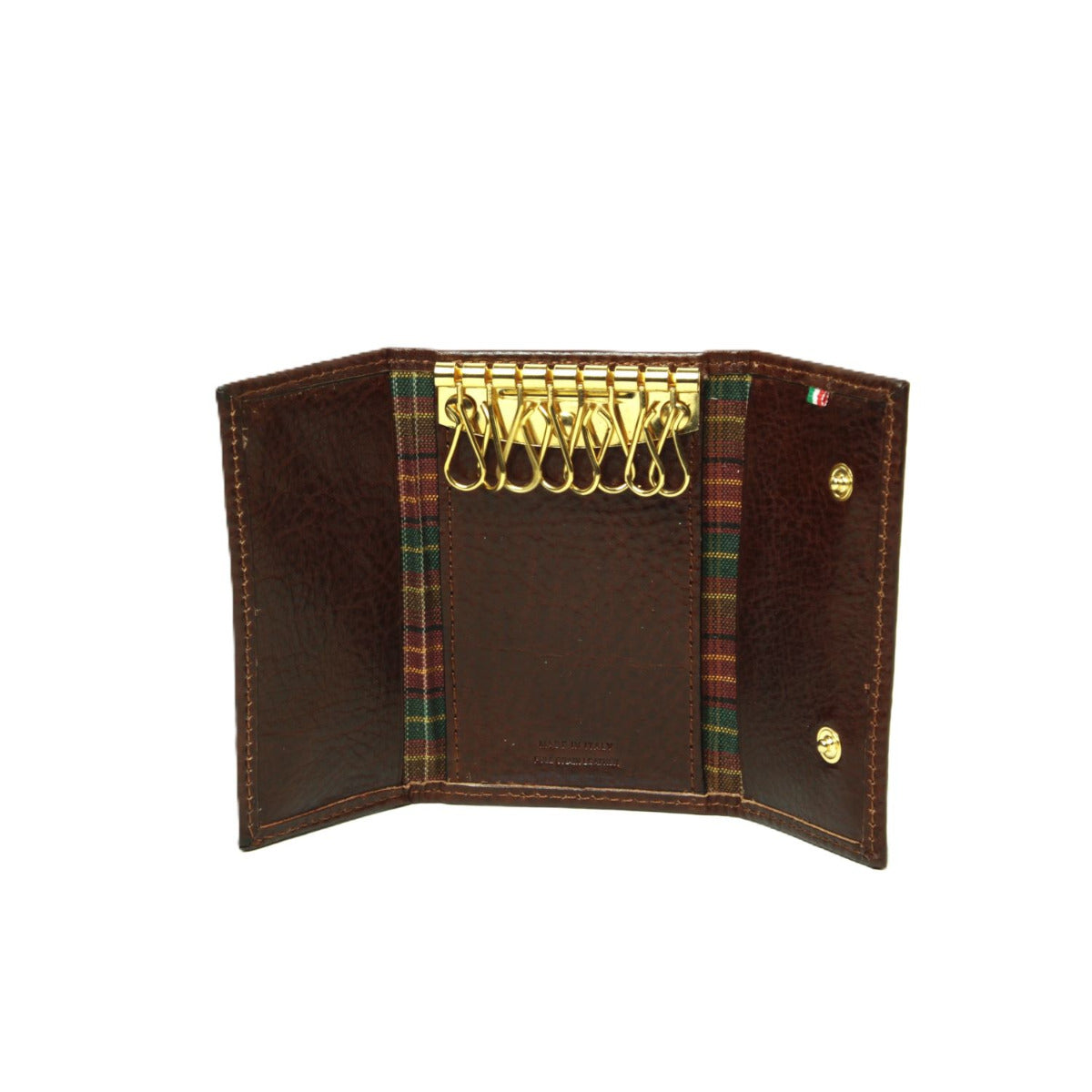 Full Grain Leather Key Ring  8 Hooks - Brown