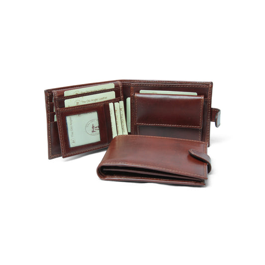 Leather Bifold Wallet  - Brown Withrfid