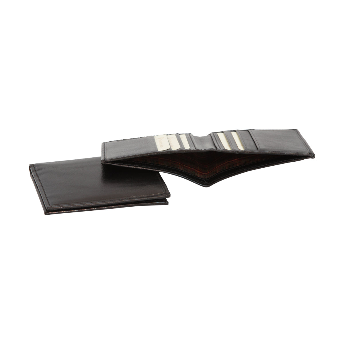 Small Leather Wallet - Black With Rfid