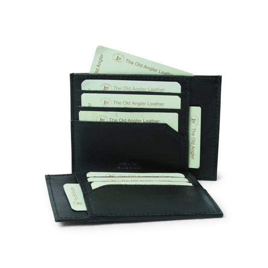 Leather Credit Card Holder - Black With Rfid