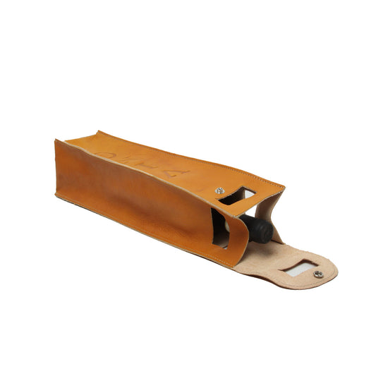 Leather Wine Holder - Yellow Ocher