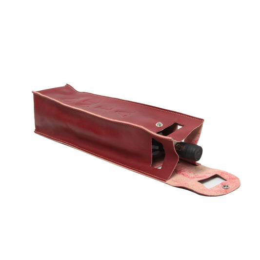 Leather Wine Holder - Red