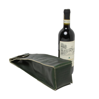 Leather Wine Holder - Green
