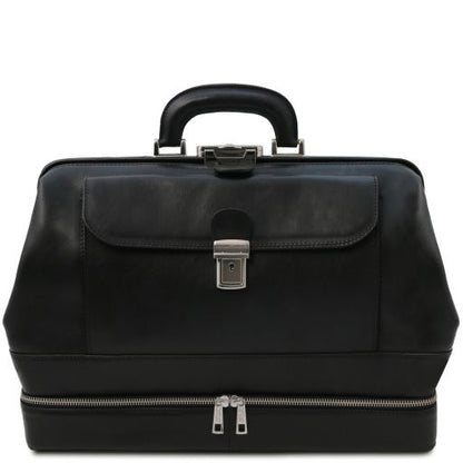 Black leather Doctor Bags Giotto - by Tuscany Leather