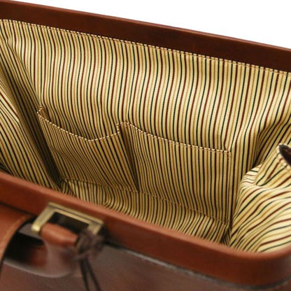 Black leather Doctor Bags Raffaello - by Tuscany Leather