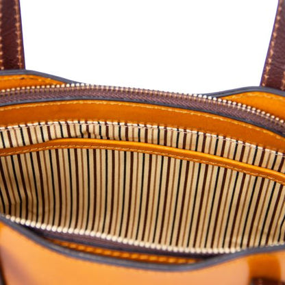Dark Blue leather Handbags Amelia - by Tuscany Leather