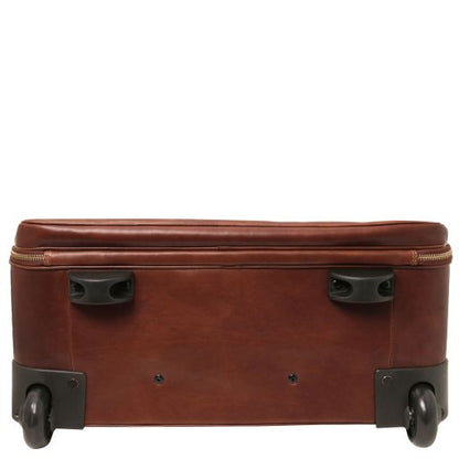 Black leather Suitcases Varsavia - by Tuscany Leather