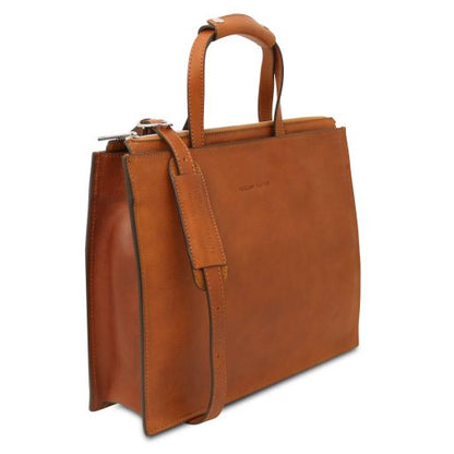 Dark Brown leather Briefcases Palermo - by Tuscany Leather