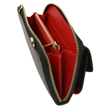 Urania - Leather wallet/phone holder with strap