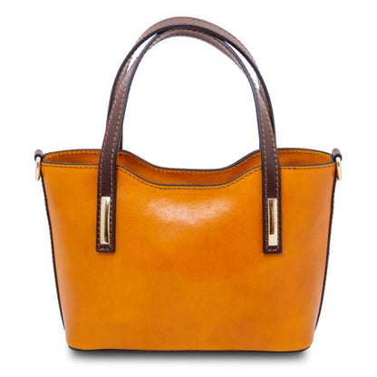 Dark Blue leather Handbags Amelia - by Tuscany Leather