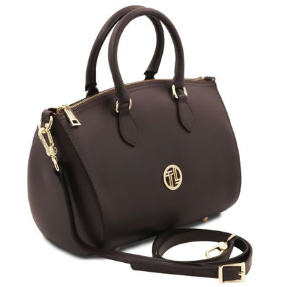 Black leather Handbags Layla - by Tuscany Leather