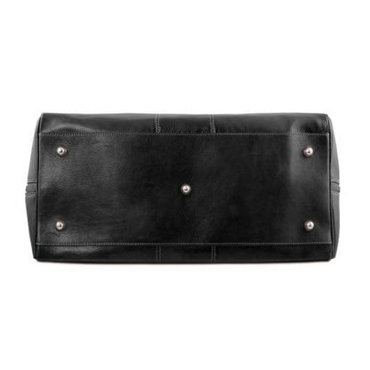 Black leather Duffel Bags Lisbona - by Tuscany Leather