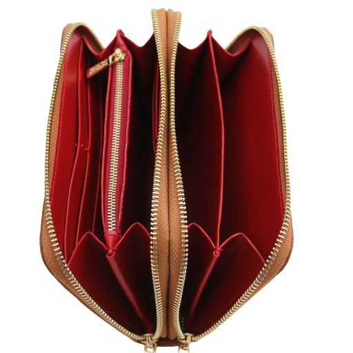 Mira - Double zip around leather wallet