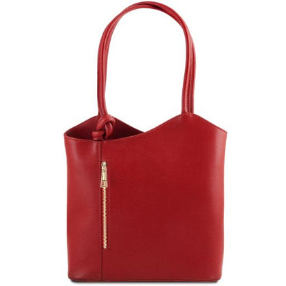 Red leather Shoulder Bags Patty - by Tuscany Leather