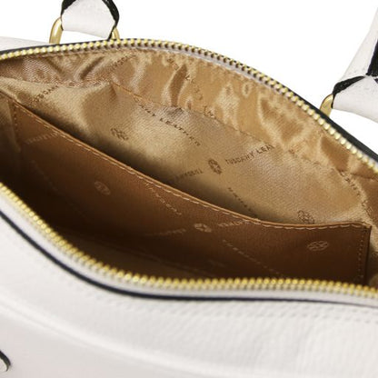 White leather Handbags Mousse - by Tuscany Leather