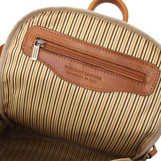 Dark Brown leather Backpacks Canberra - by Tuscany Leather