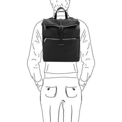 Light Blue leather Backpacks Denver - by Tuscany Leather