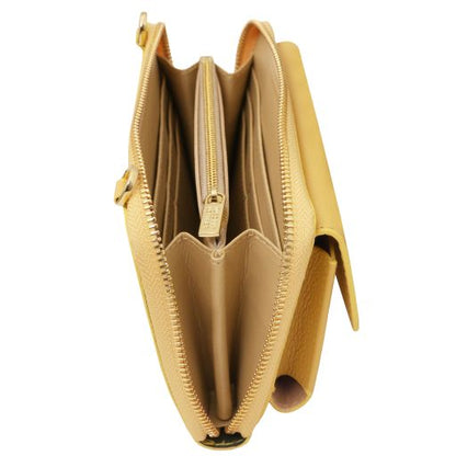 Urania - Leather wallet/phone holder with strap